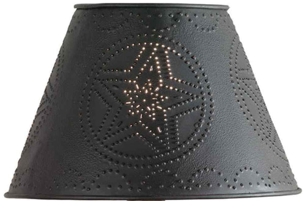 Punched Tin Star Shade - Black 10 in.