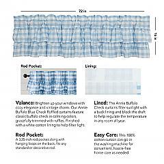 Annie Buffalo Blue Check Ruffled Valance 16x72