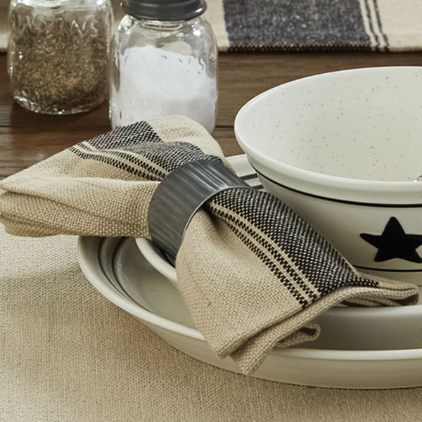 Crimped Galvanized Napkin Ring (set of 4)