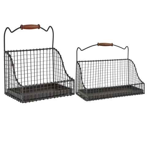 Hanging Wire Baskets - Set of 2