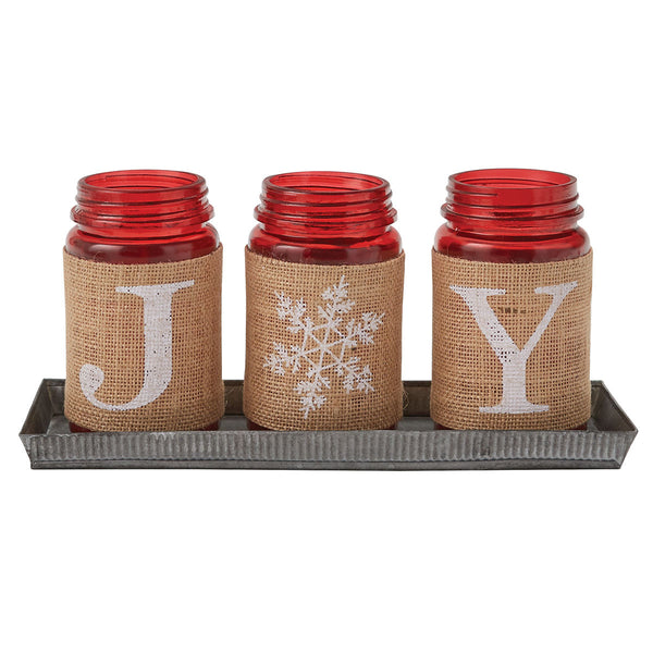 Joy Mason Jar Tray With Jars