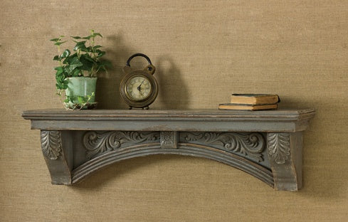 Mantle Shelf - Aged Gray, Primitive Country Farmhouse Home Decor.
