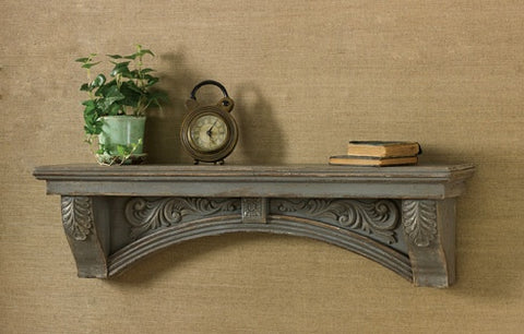 Mantle Shelf - Aged Gray, Primitive Country Farmhouse Home Decor.