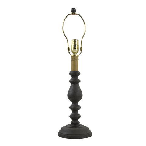 The Black Candlestick Lamp has the following specifications:  Dimensions: 23"H x 6" diameter