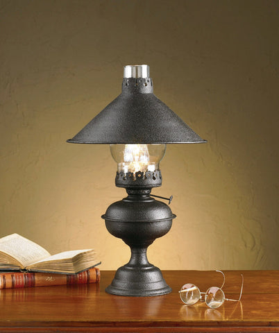 The Hartford Lamp with Shade is an interpretation of a late 19th Century oil lamp typically found in a parlor.