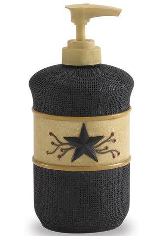 The Star Vine Dispenser is very elegantly designed, offering a black burlap-type texture with a crackled wheat band that provides great 