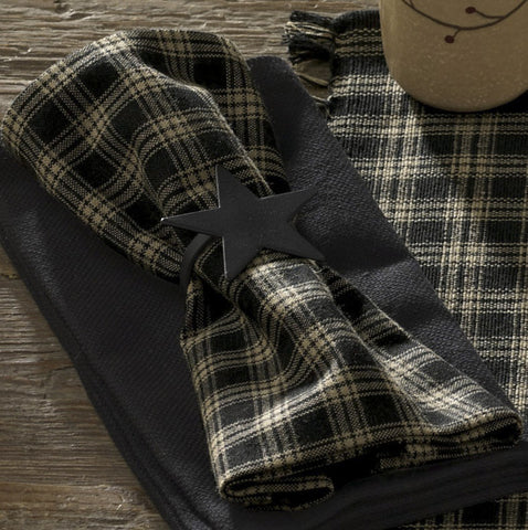 The perfect addition to your country table, the Sturbridge Black Napkins offer a primitive country plaid in the traditional black & farmhouse tan. A great way to enhance your dining experience while cleaning up life's little messes!