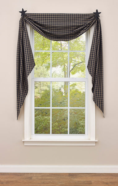 Window Fish Tail Sturbridge Lined Fishtail Swag - Navy - Allyson’s Place | Primitive ...