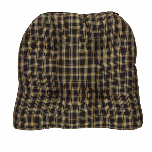 Sturbridge Black Chair Pad, black and tan, Visit website for FREE s/h & discount offers. Primitive Country Farmhouse Kitchen Table Dining Home Decor.