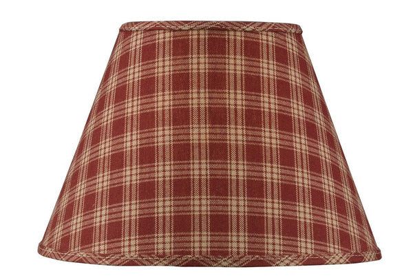 The Sturbridge Lamp Shade in a charming wine & tan plaid provide a delightful dressing for your lamp base! Simple, yet striking!