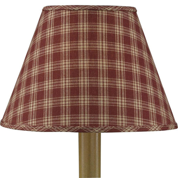 Sturbridge Wine Plaid Lamp Shade 12" | Primitive Farmhouse Lighting