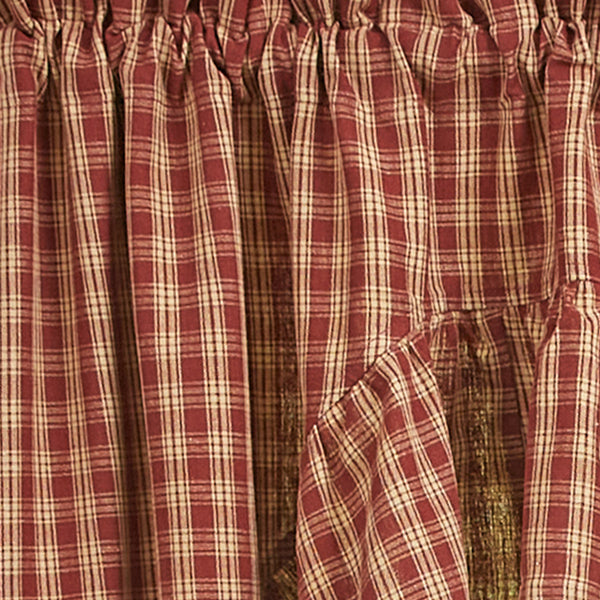 Sturbridge Plaid Ruffle Swag 36"L - Wine