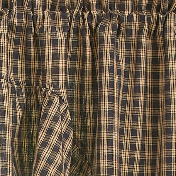 Sturbridge Plaid Ruffle Swag 36"L - Black