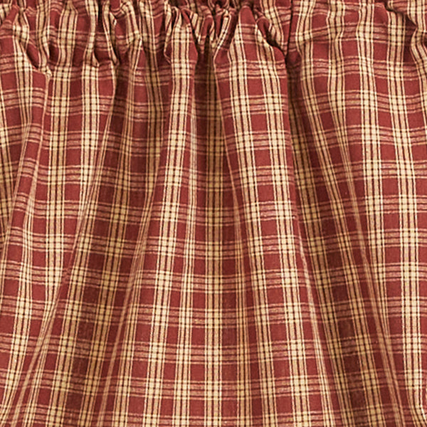 Sturbridge Plaid Lined Farmhouse Valance - Wine