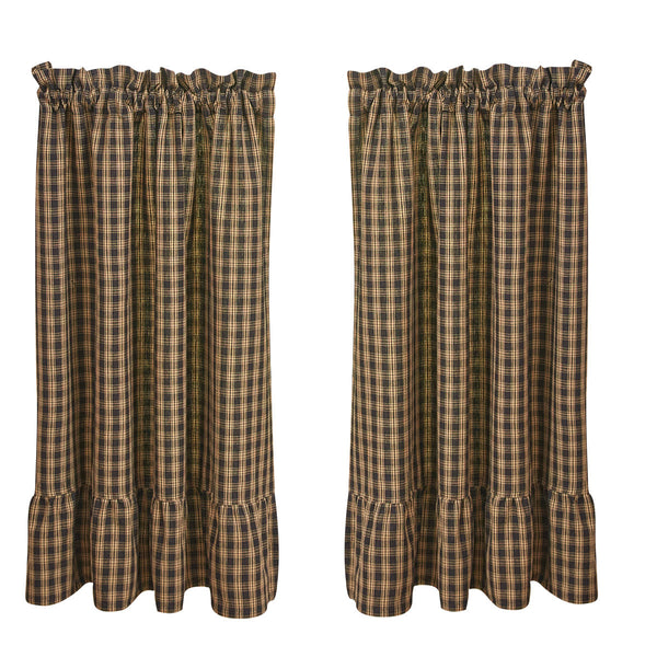 Sturbridge Plaid Ruffle Tiers 36"L - Black