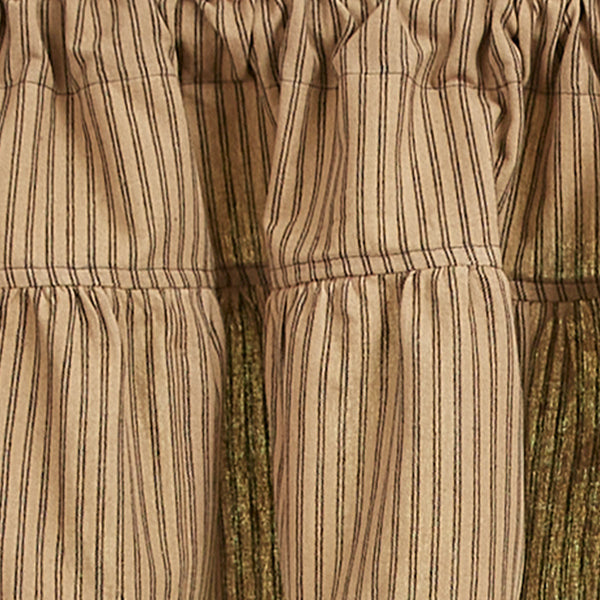 Sturbridge Ticking Ruffle Valance 14"L - Black