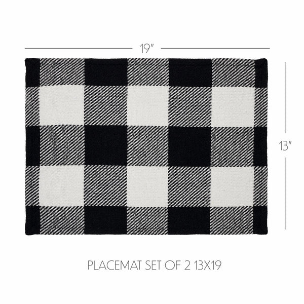 Annie Buffalo Check Black Placemat Set of 2 13x19
