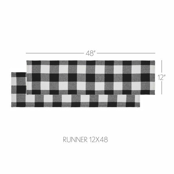 Annie Buffalo Check Black Runner 12x48
