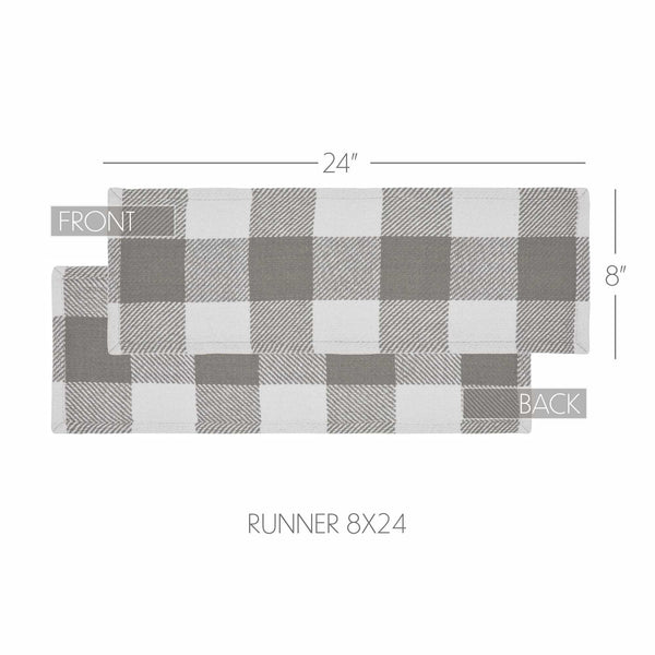 Annie Buffalo Check Grey Runner 8x24
