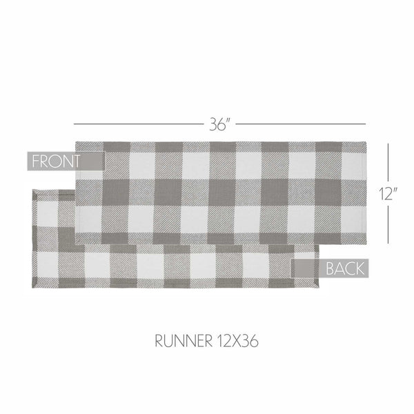 Annie Buffalo Check Grey Runner 12x36