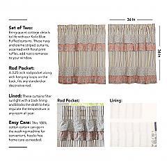 Kaila Ticking Blue Ruffled Tier Set of 2 L36xW36