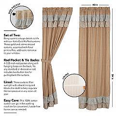 Kaila Ticking Gold Ruffled Panel Set of 2 84x40