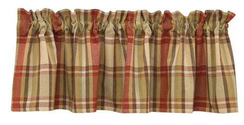Add a warm, cozy feel throughout your home with this charming Heartfelt Valance! The lovely blend of greens, browns, buttercream & barn red work perfectly together to create a beautiful country plaid that brings grace & style to any home decor! 