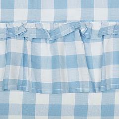 Annie Buffalo Blue Check Ruffled Short Panel Set of 2 63x36