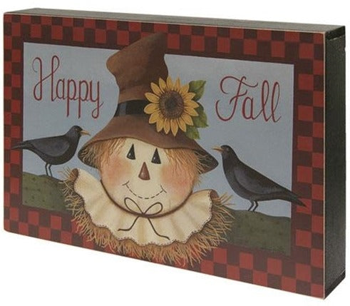 Happy Fall Scarecrow Box Sign