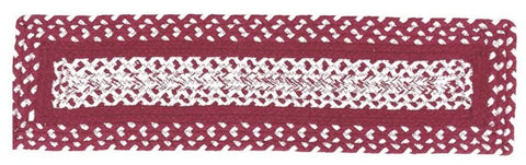 Cortland   Braided  Stair Tread Rectangle 8 x 28 in. Colors: Brick Red and Cream