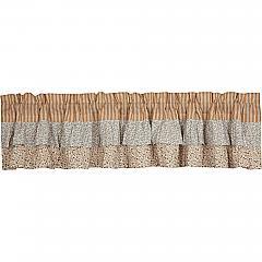 Kaila Ticking Gold Ruffled Valance 16x90