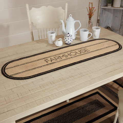 Sawyer Mill Charcoal Farmhouse Jute Runner 13x48