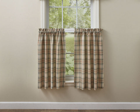 The Gentry Tiers by Park Designs is a subtle tan and gray plaid with a hint of red and will prove to be a great accent for your windows. 