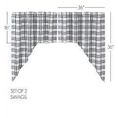 Sawyer Mill Black Plaid Swag Set of 2 36x36x16