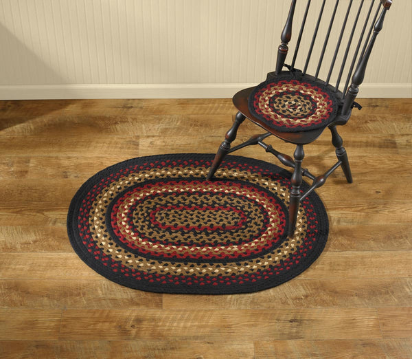 Folk Art Braided Oval Rug - 32" x 42"