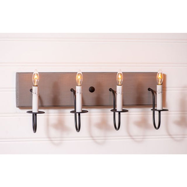 4-Arm Country Vanity Light Bar – Primitive Farmhouse Bathroom Lighting