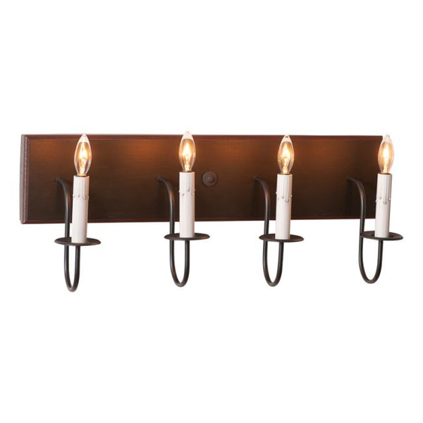 4-Arm Country Vanity Light Bar – Primitive Farmhouse Bathroom Lighting