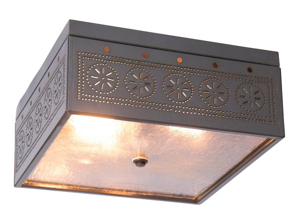 Square Country Ceiling Light with Chisel in four finishes