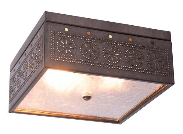 Square Country Ceiling Light with Chisel in four finishes