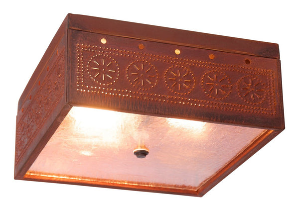 Square Country Ceiling Light with Chisel in four finishes