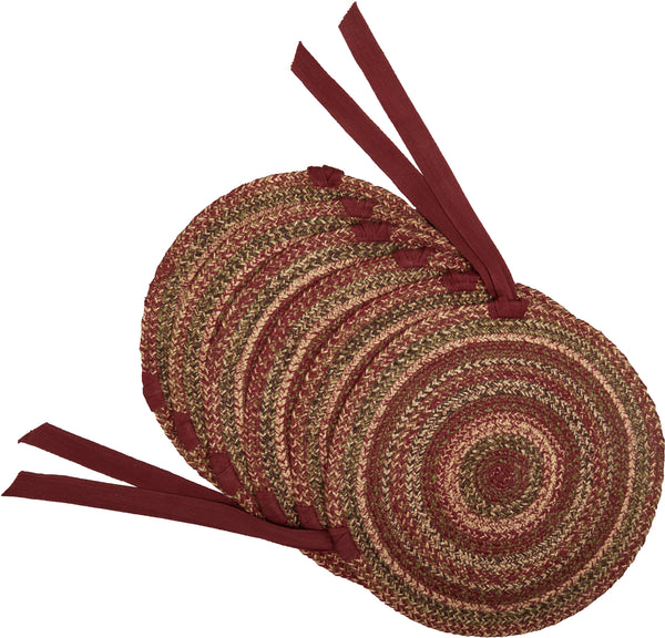Cider Mill Braided Jute Chair Pad - Set of 6 | Primitive Chair Pads