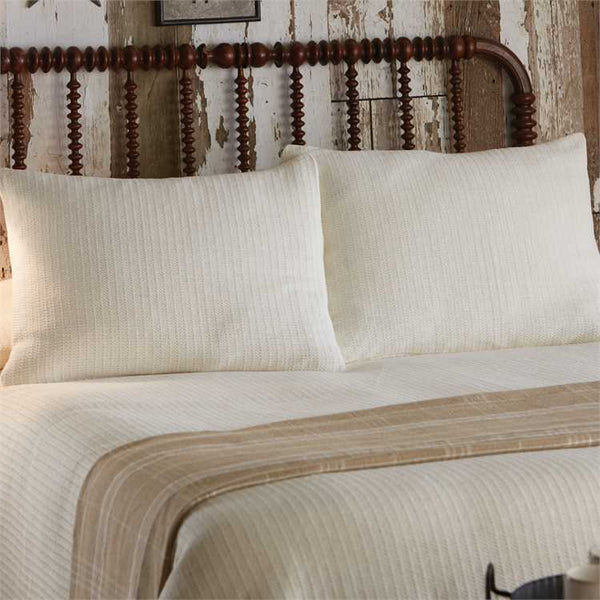Farmington Standard Sham - Cream Primitive Country Farmhouse Bedding Home Decor