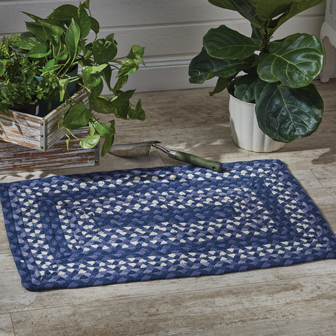 Bluestone Braided Rectangular Rug 20" x 30"  This accent rug measures 20" x 30" and is perfect for adding a pop of color in any room in the hom
