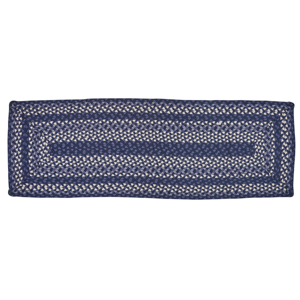 Bluestone Cotton Braided Rectangular Rug Runner 24" x 72"
