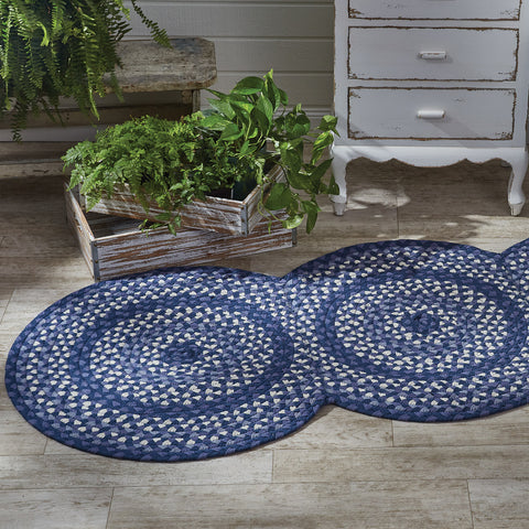 Bluestone Scalloped Cotton Braided Rug Runner 30" x 72"  This accent rug measures 30" x 72" and is perfect for adding a pop of color in any room in the home