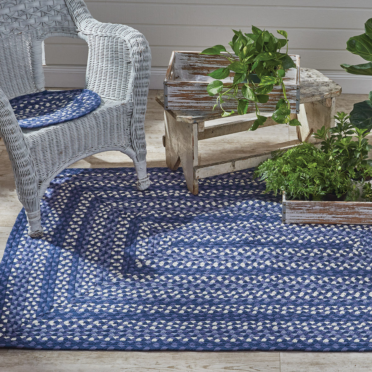 Bluestone Braided Cotton Rectangular Rug 48