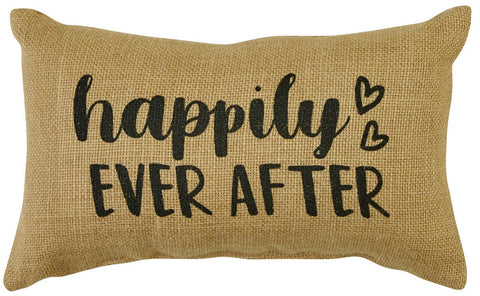 Give any room a warm and cozy feeling with the Happily Ever After Sentiment Pillow! A great addition to a country farmhouse decor