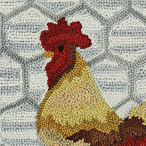 Break Of Day Rooster Hooked Rug 2 x 3