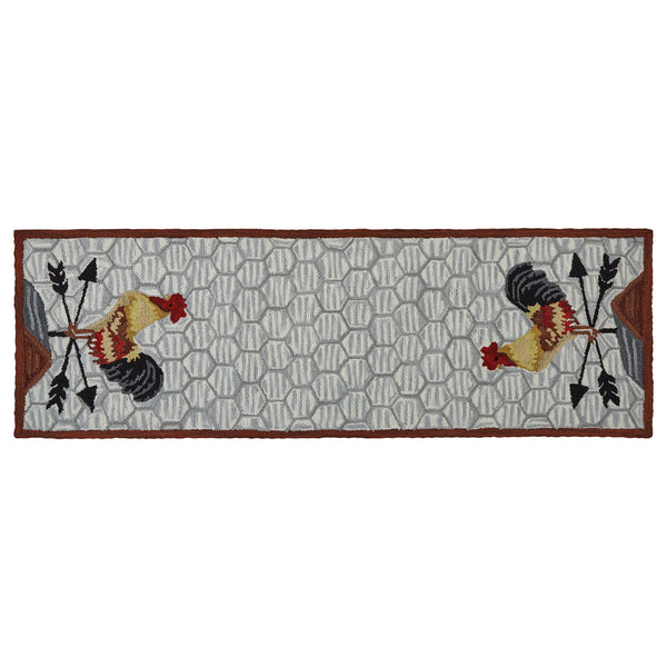 Break Of Day Rooster hooked runner, by Teresa Kogut, is the perfect addition to your country farmhouse! Measures approximately 24" x 72". Made of hand hooked polyester. See free shipping offer on website.