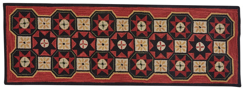Folk Star Hooked Rug Runner 2 x 6